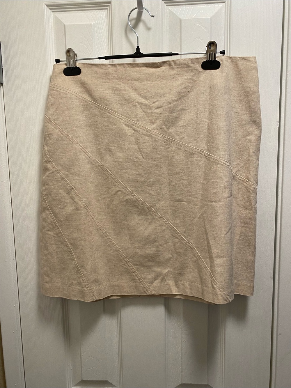 Classic Neutral Cotton-Blend Mini Skirt - Beige